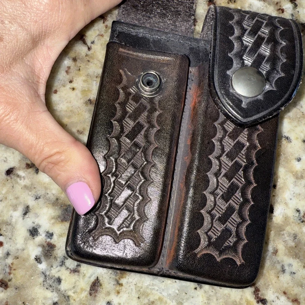 SAFARILAND 77V DUTY MAG POUCH Double S&W 59 Brng 9mm Silver Snaps. 4336‎